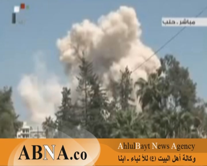 فیدیو / المجموعات الارهابية المسلحة تفخخ و تفجر مباني في مدینة حلب القدیمیة